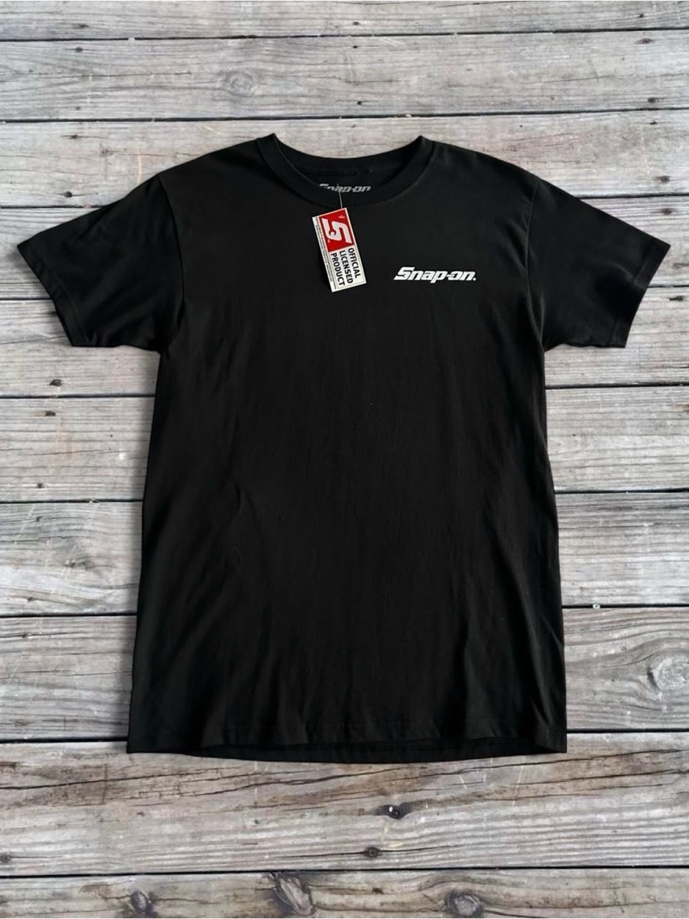 Snap Black Short Sleeve Logo Tee